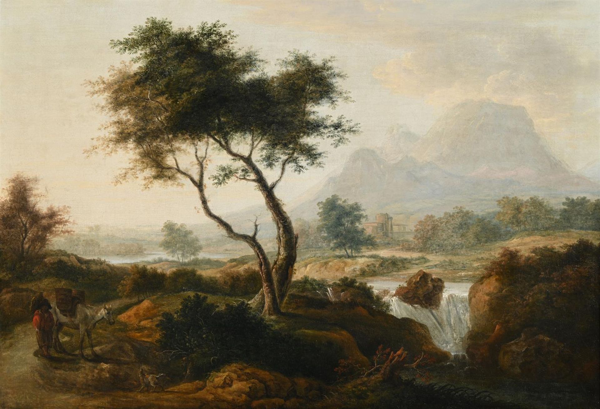 CIRCLE OF THOMAS SAUTELLE ROBERTS (IRISH 1760-1826), TRAVELLER WITH A DONKEY IN A LANDSCAPE - Bild 2 aus 3