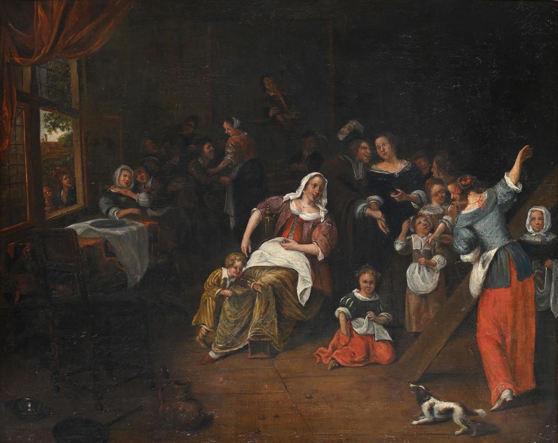 FOLLOWER OF JAN STEEN, INTERIOR SCENE WITH FIGURES - Image 2 of 3