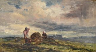 HERBERT HUGHES-STANTON (BRITISH 1870-1937), TWO WOMEN HARVESTING