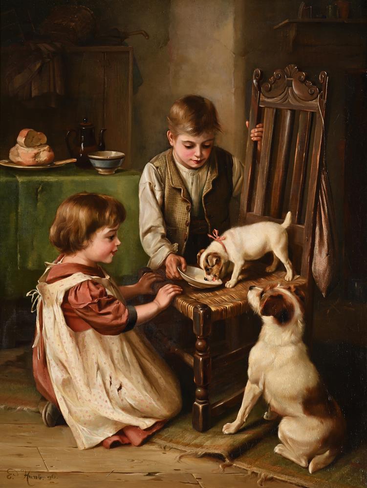 λ EDGAR HUNT (BRITISH 1876-1953), FEEDING TIME