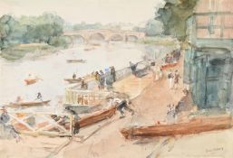 ISAAC LAZARUS ISRAELS (DUTCH 1865-1934), RICHMOND BOATHOUSE ON THE THAMES