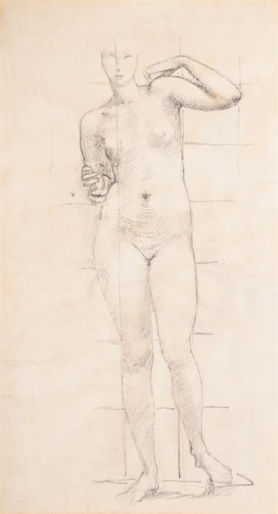 EDWARD COLEY BURNE-JONES (BRITISH 1833-1898), FEMALE NUDE (RECTO); STUDY OF WINGS (VERSO)