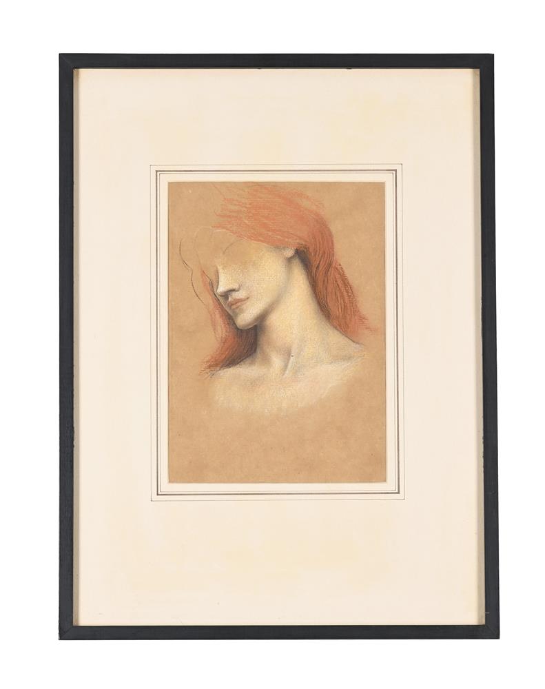 EVELYN DE MORGAN (BRITISH 1855-1919), THE AUBURN HEAD OF A GIRL - Image 2 of 3
