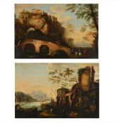 AFTER SALVATOR ROSA, A PAIR OF ITALIANATE LANDSCAPES