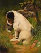 ARTHUR WARDLE (BRITISH 1860-1949), A TERRIER AT A RABBIT HOLE