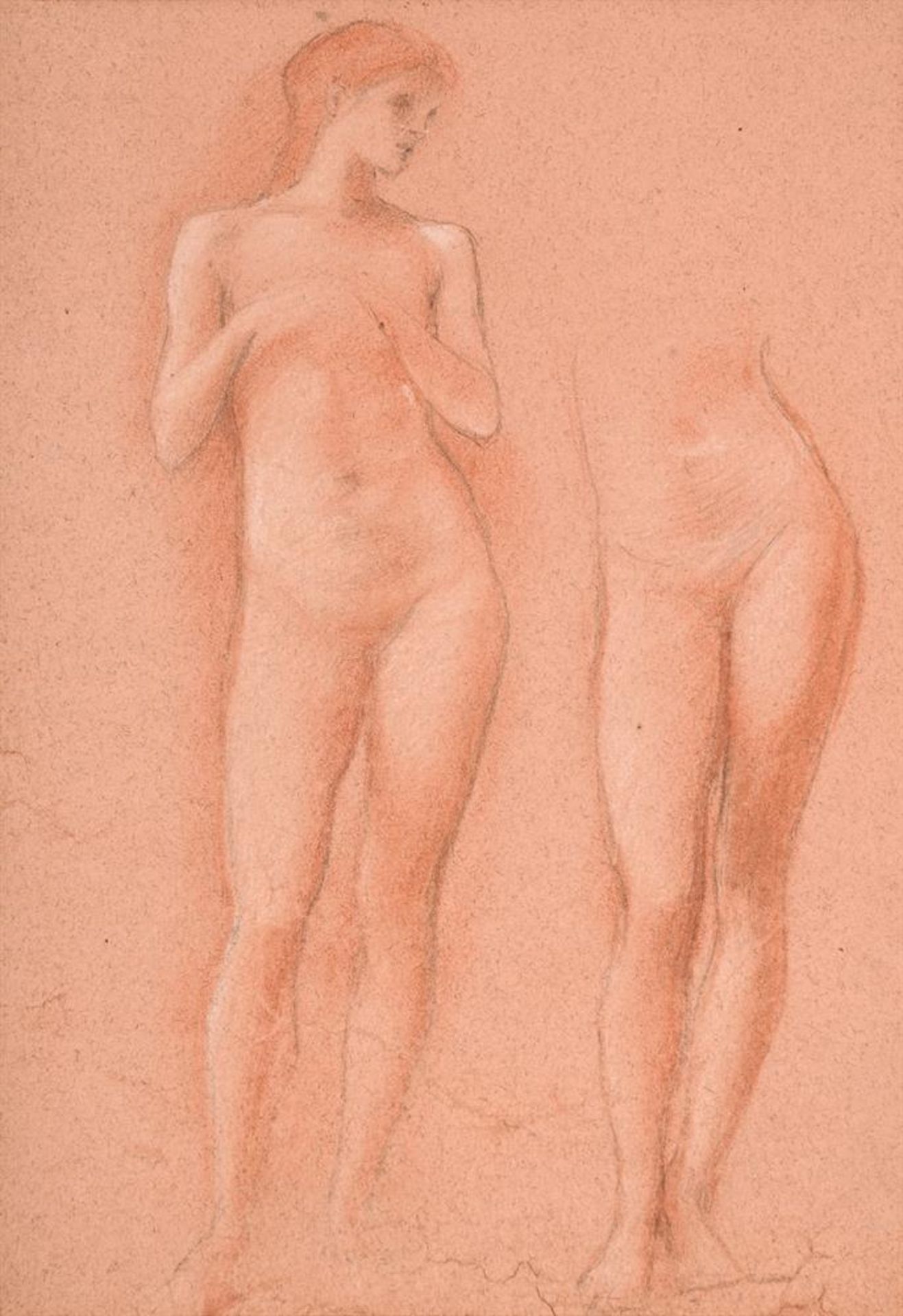 EDWARD COLEY BURNE-JONES (BRITISH 1833-1898), TWO STUDIES OF FEMALE NUDES FOR VENUS CONCORDIA - Image 3 of 7