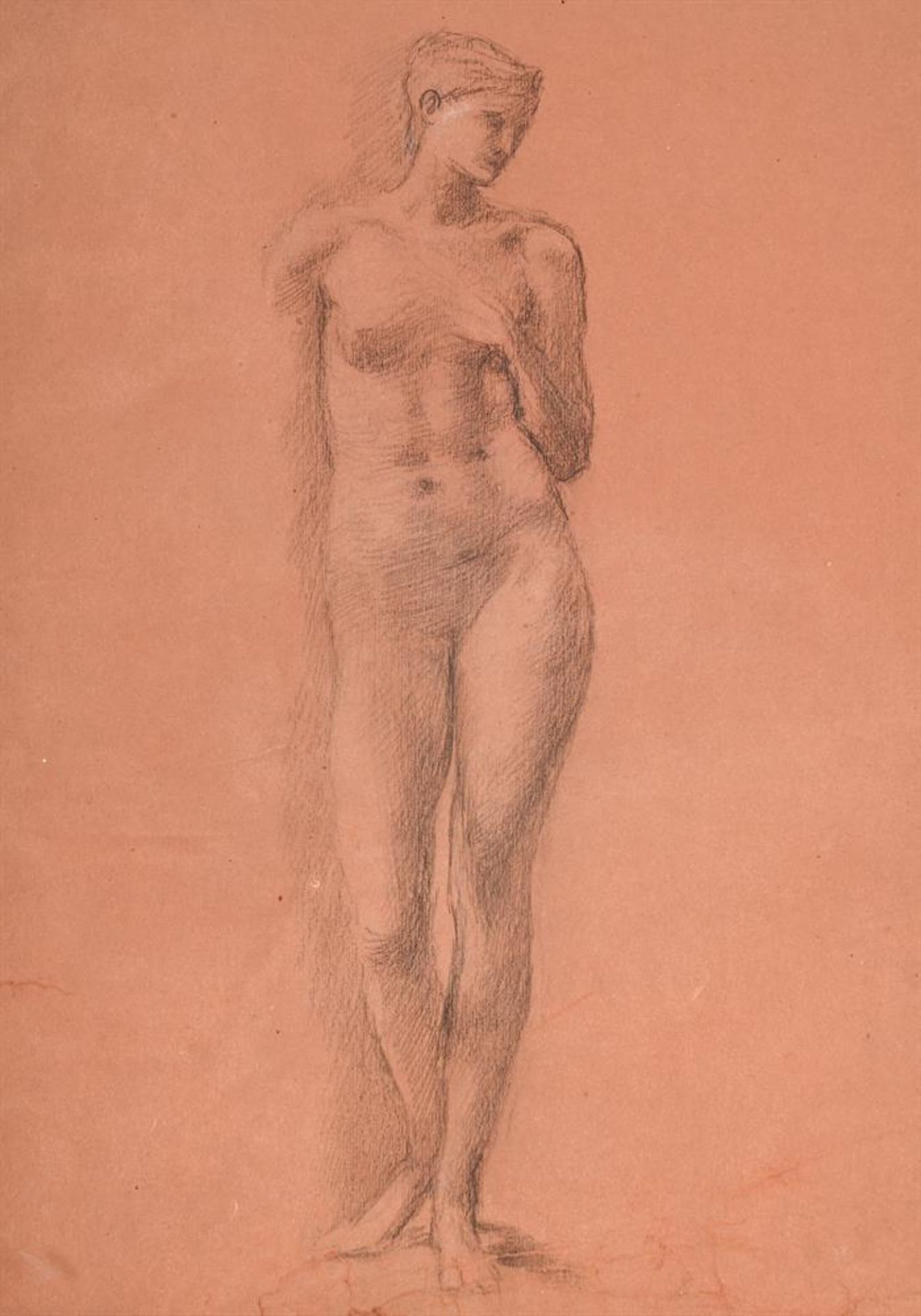 EDWARD COLEY BURNE-JONES (BRITISH 1833-1898), TWO STUDIES OF FEMALE NUDES FOR VENUS CONCORDIA - Image 2 of 7