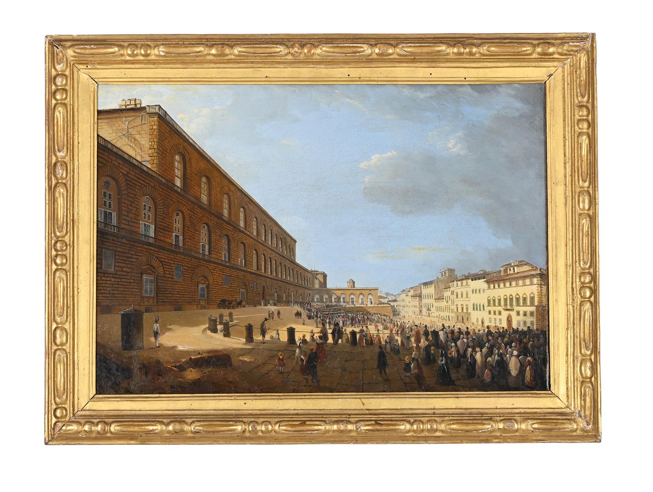 ATTRIBUTED TO GIOVANNI SIGNORINI (1808-1864), VIEW OF THE GRAND DUKE LEAVING THE PITTI PALACE - Image 2 of 3