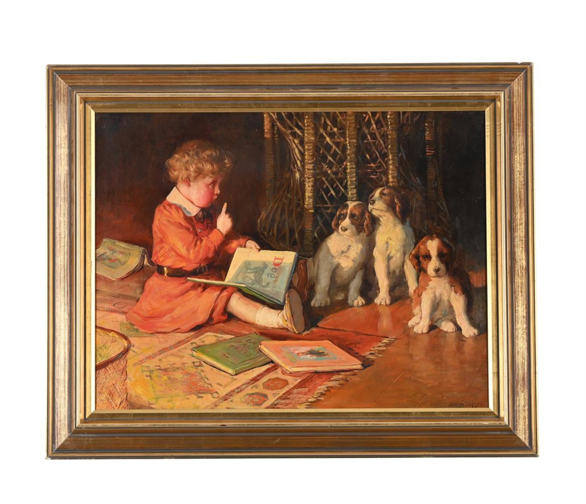 JOSEPH WARREN (BRITISH EARLY 20TH CENTURY), STORY TIME - Image 2 of 3