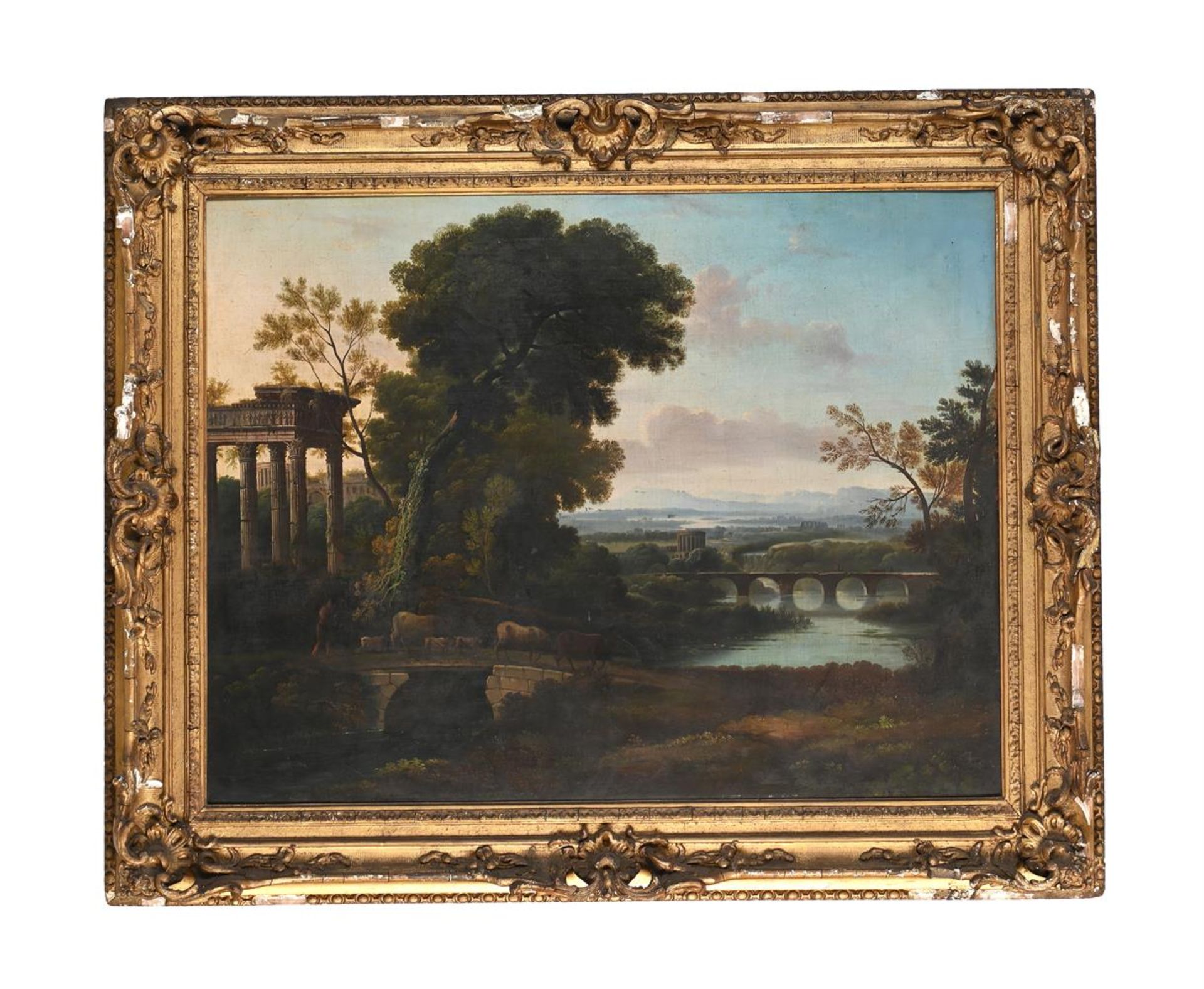 FOLLOWER OF CLAUDE LORRAIN, AN ARCADIAN LANDSCAPE - Image 2 of 3