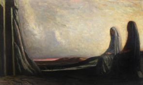 ROBERT ANNING BELL (BRITISH 1863-1933), TWO VEILED WOMEN IN A LANDSCAPE