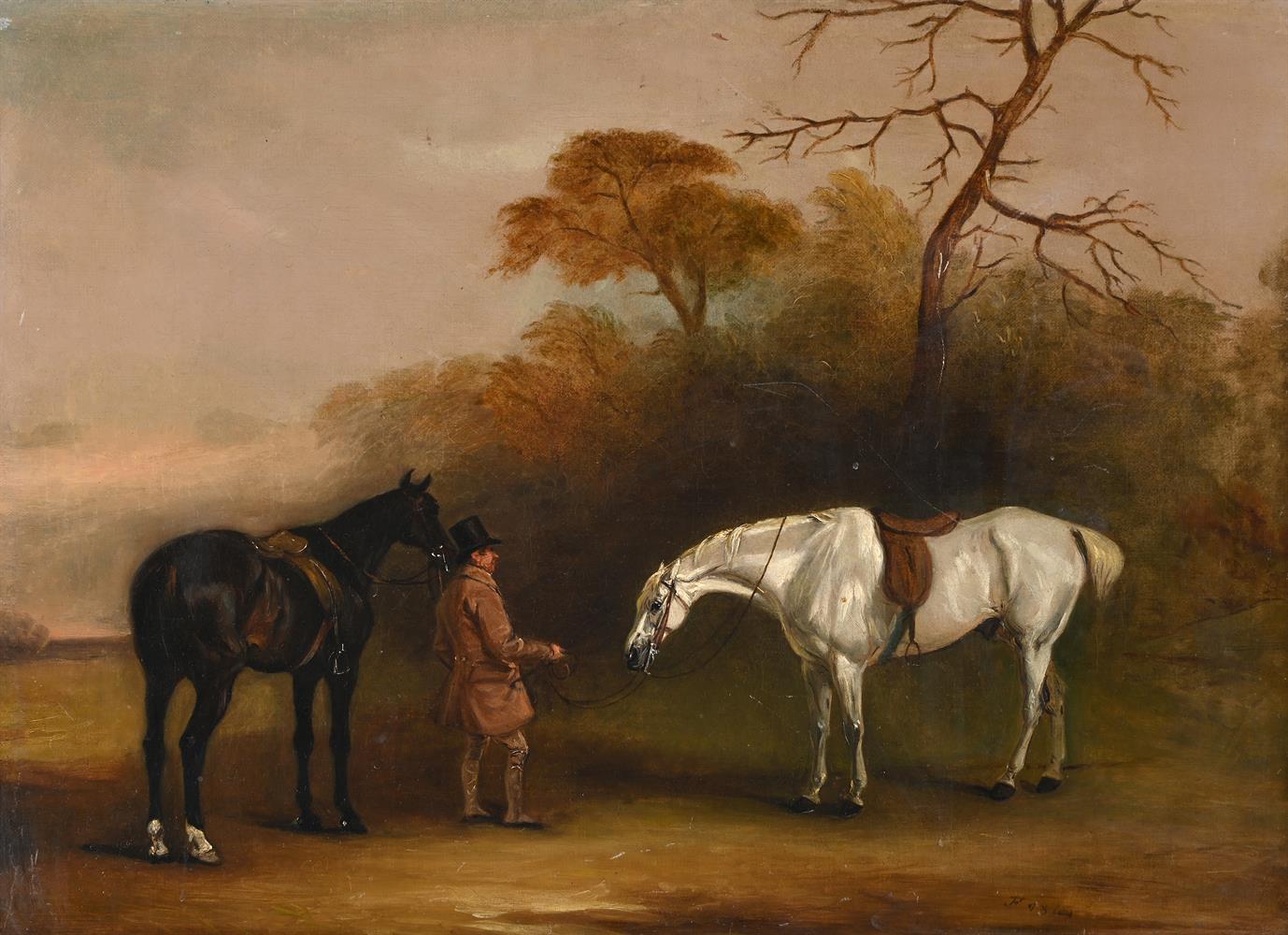 JOHN FERNELEY JNR. (BRITISH 1815-1862), A GROOM WITH A DARK BAY