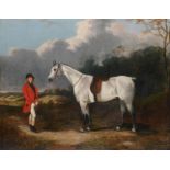 CIRCLE OF JAMES WALSHAM BALDOCK (BRITISH 1822-1898), A GENTLEMAN WITH HIS HORSE