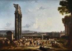 THOMAS BARKER OF BATH (BRITISH 1769-1847), FIGURES DANCING AMONG ANCIENT RUINS