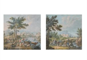 ZACHARIE FELIX DOUMET (FRENCH 1761-1818), TWO VIEWS OF THE ENVIRONS D'ASCALDAS