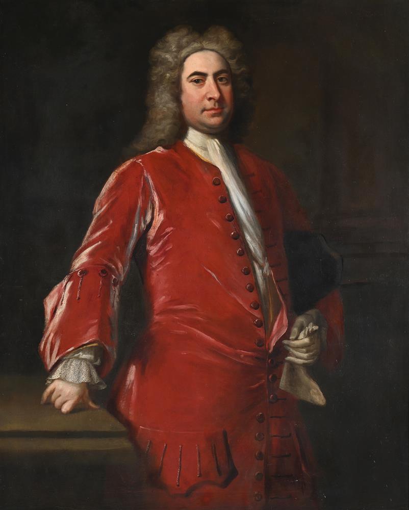 JONATHAN RICHARDSON (BRITISH 1667-1754), PORTRAIT OF A MAN IN A RED JACKET