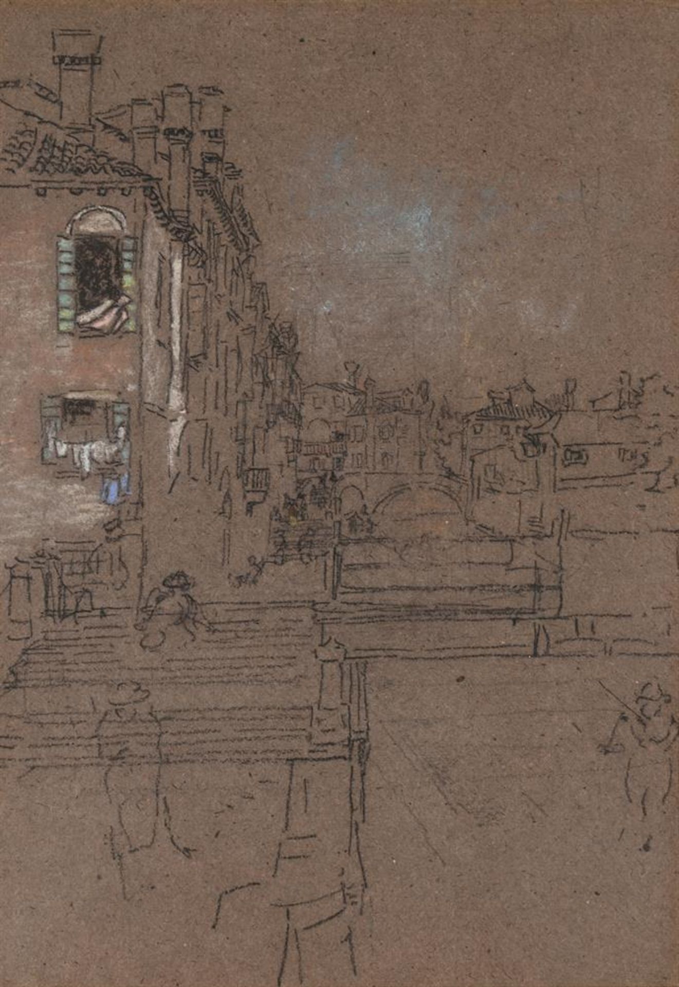 JAMES ABBOTT MCNEILL WHISTLER (AMERICAN 1834-1903), VENETIAN CANAL; BRIDGE OVER CANAL (VERSO)