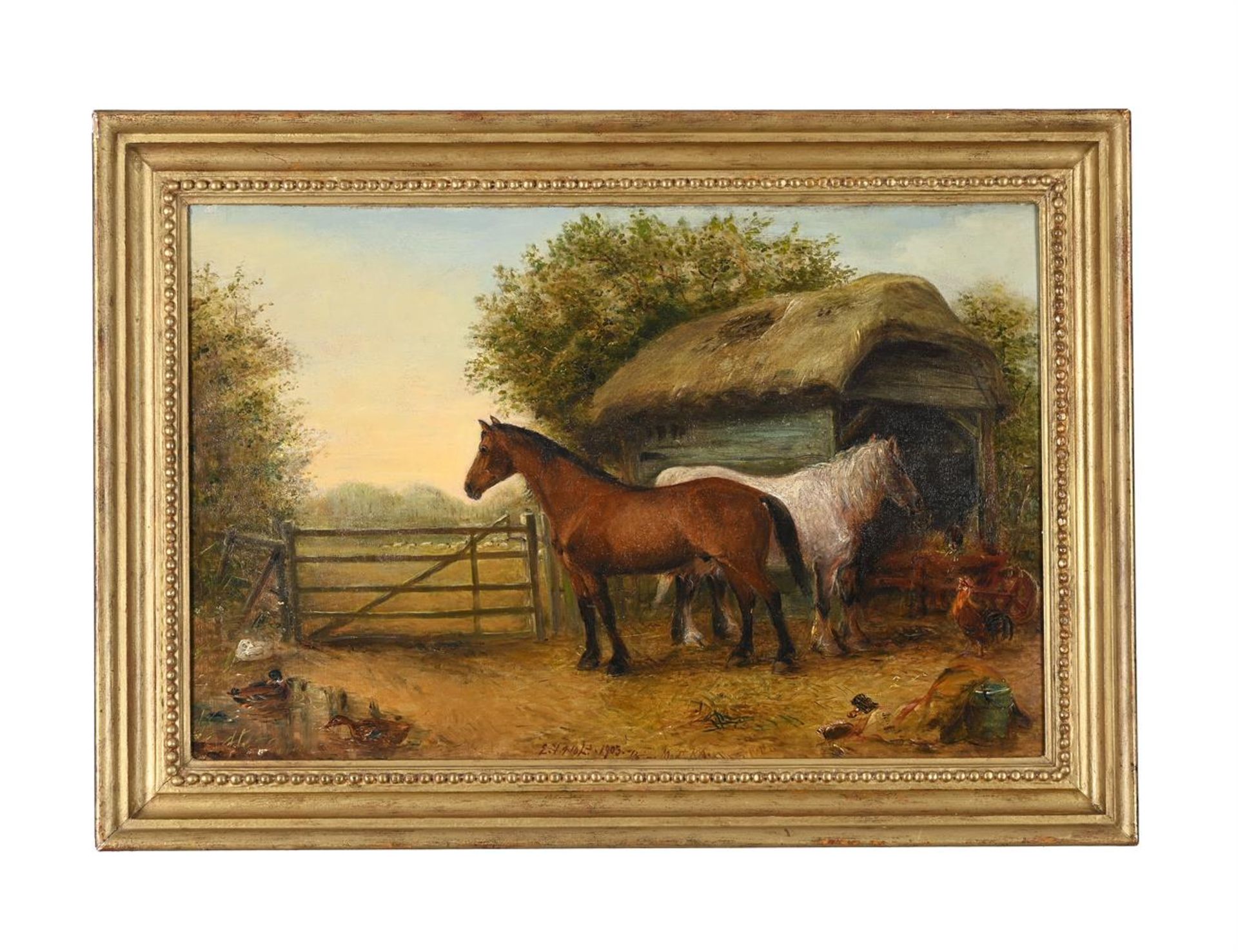 EDWIN FREDERICK HOLT (BRITISH FL. 1864-1897), FARMYARD FRIENDS - Image 2 of 3
