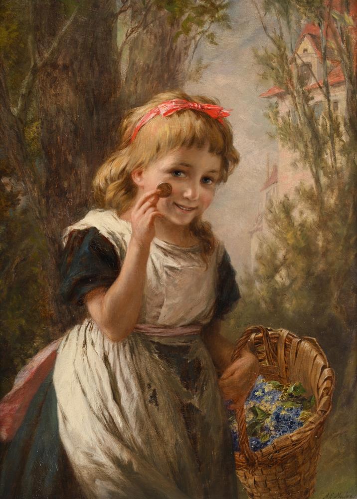 AUGUSTUS EDWIN MULREADY (BRITISH 1844-1904), THE FLOWER GIRL