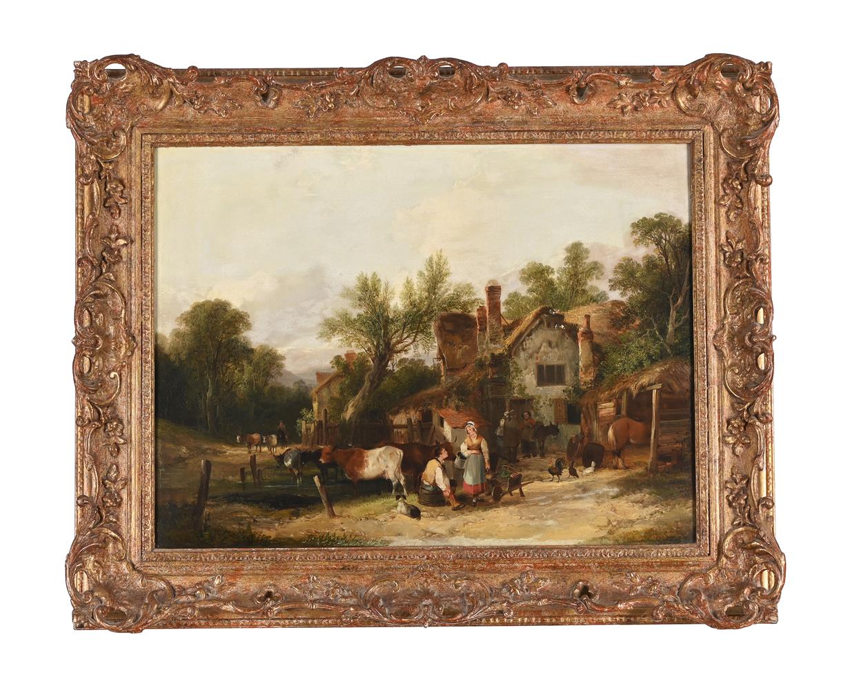 WILLIAM SHAYER (BRITISH 1787-1879), A FARM SCENE - Image 2 of 3