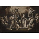 ITALIAN SCHOOL (18TH CENTURY), THE ANNOINTING OF A NEW POPE WITH ALLEGORICAL FIGURES