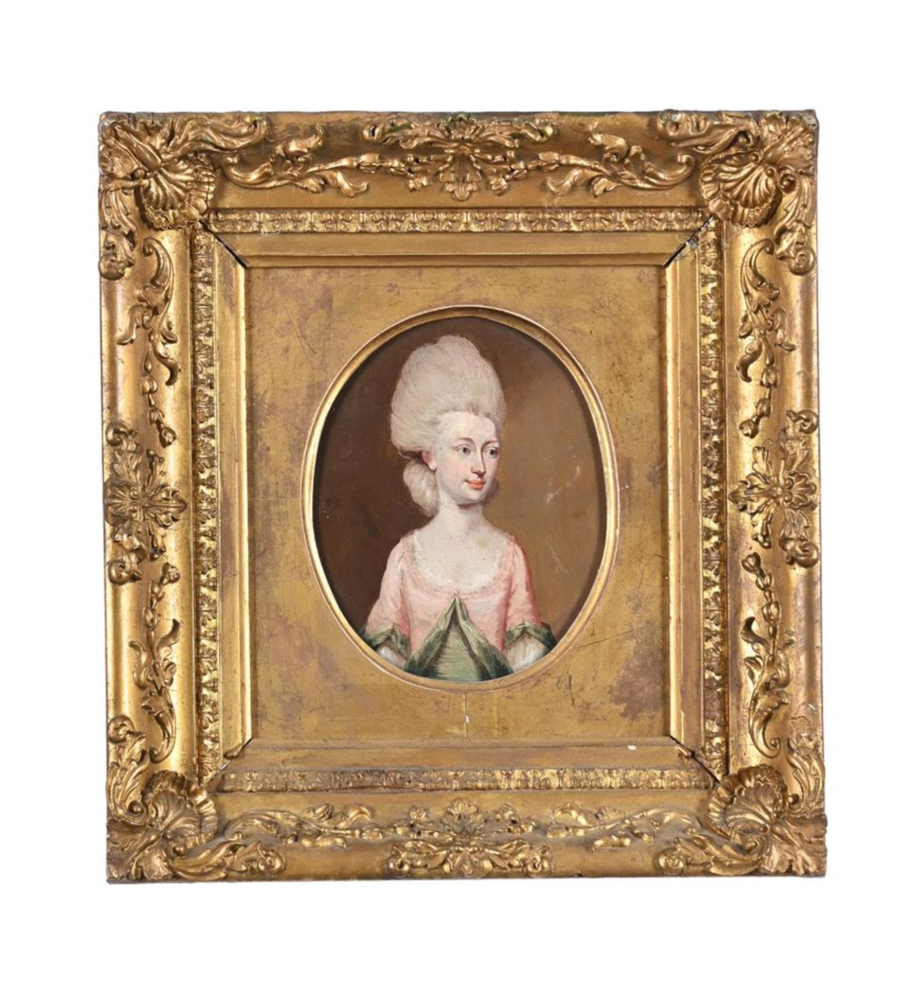 ENGLISH SCHOOL (18TH CENTURY), PORTRAIT OF A LADY IN A PINK DRESS - Bild 2 aus 3