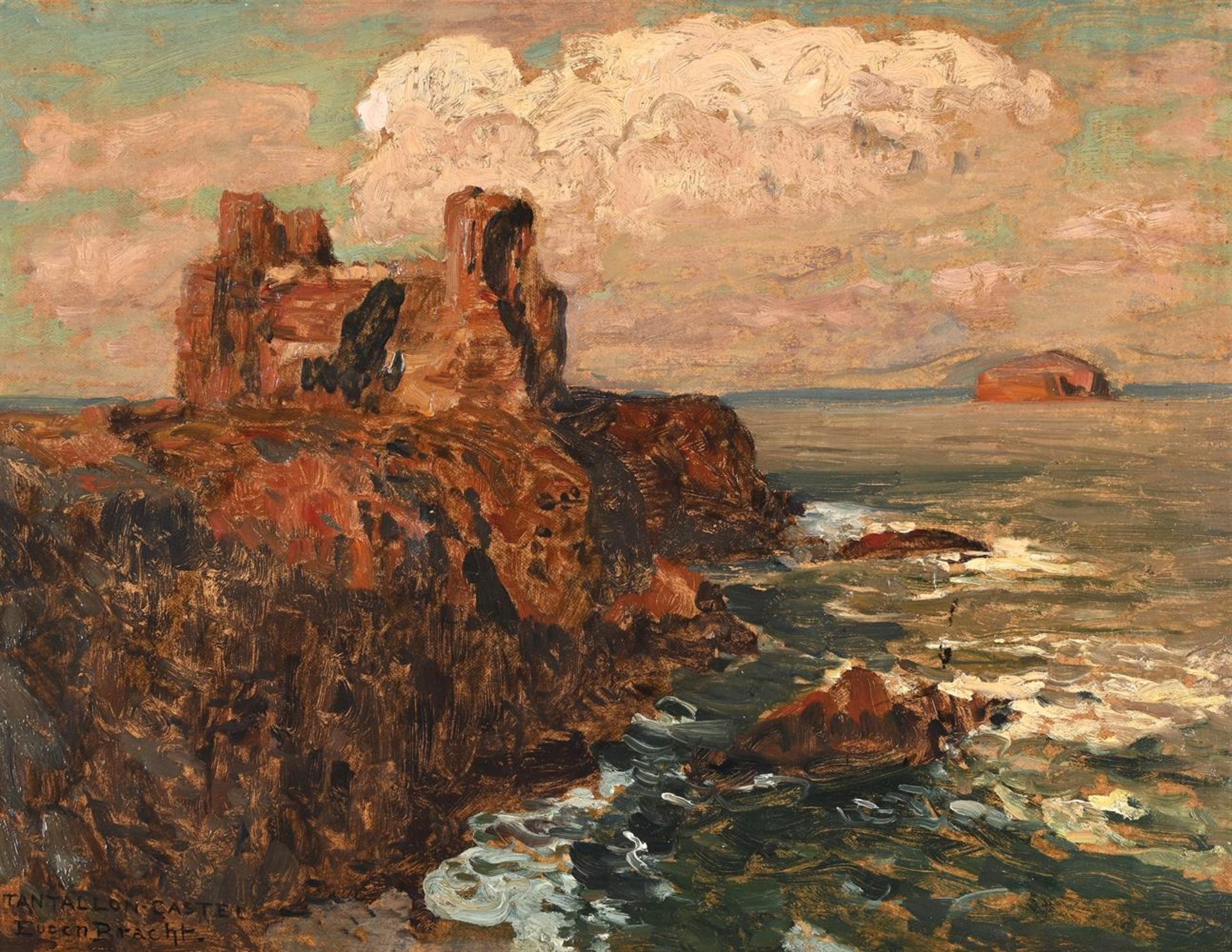 EUGEN FELIX PROSPER BRACHT (SWISS 1842-1923), TANTALLON CASTLE IN SCOTLAND