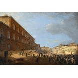 ATTRIBUTED TO GIOVANNI SIGNORINI (1808-1864), VIEW OF THE GRAND DUKE LEAVING THE PITTI PALACE