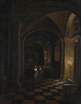 ATTRIBUTED TO HENDRIK VAN STEENWYCK II (DUTCH 1580-1649), SAINT PETER BEING RELEASED FROM PRISON