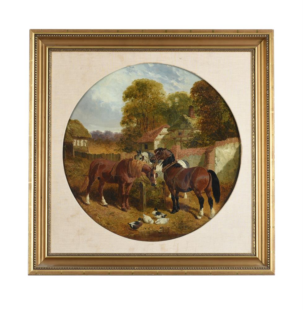 JOHN FREDERICK HERRING JUNIOR (BRITISH 1815-1907), HORSES AND DUCKS IN A FARMYARD - Image 3 of 6