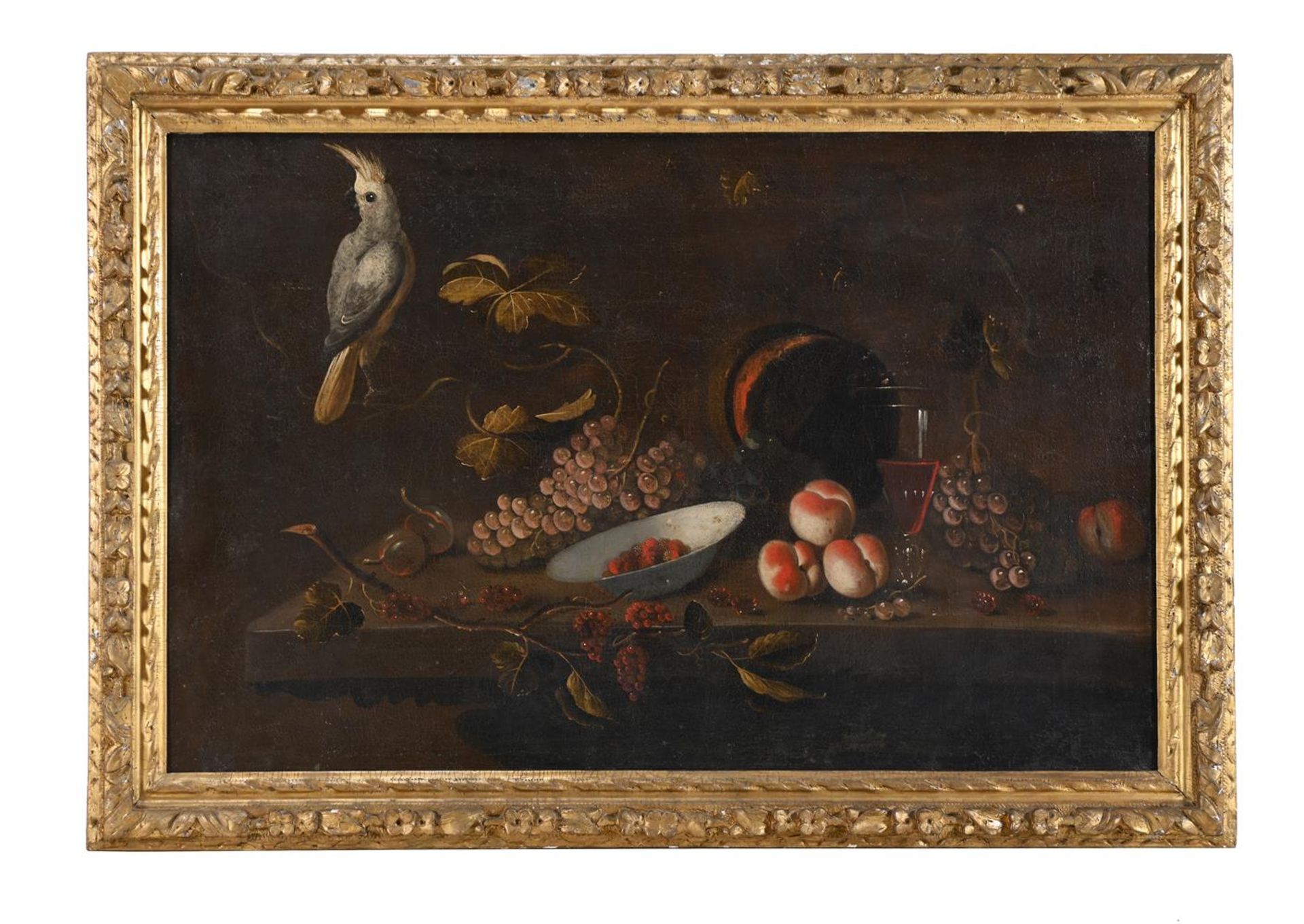 ITALIAN SCHOOL (LATE 17TH/EARLY 18TH CENTURY), STILL LIFE OF FRUIT AND A PARROT - Bild 2 aus 3