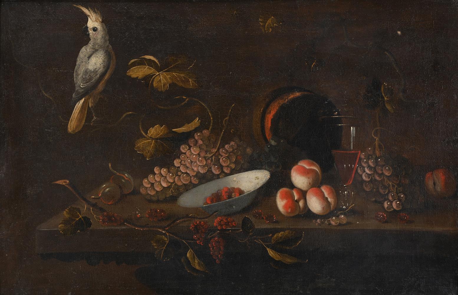 ITALIAN SCHOOL (LATE 17TH/EARLY 18TH CENTURY), STILL LIFE OF FRUIT AND A PARROT