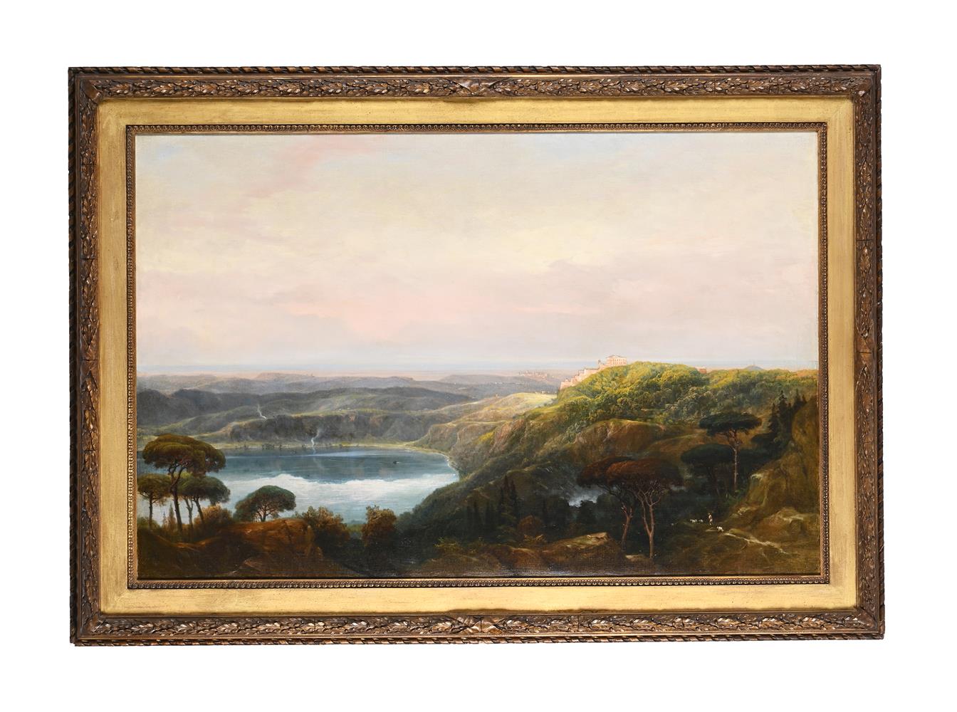 FOLLOWER OF CARLO LABRUZZI, VIEW OF LAKE NEMI - Image 2 of 3