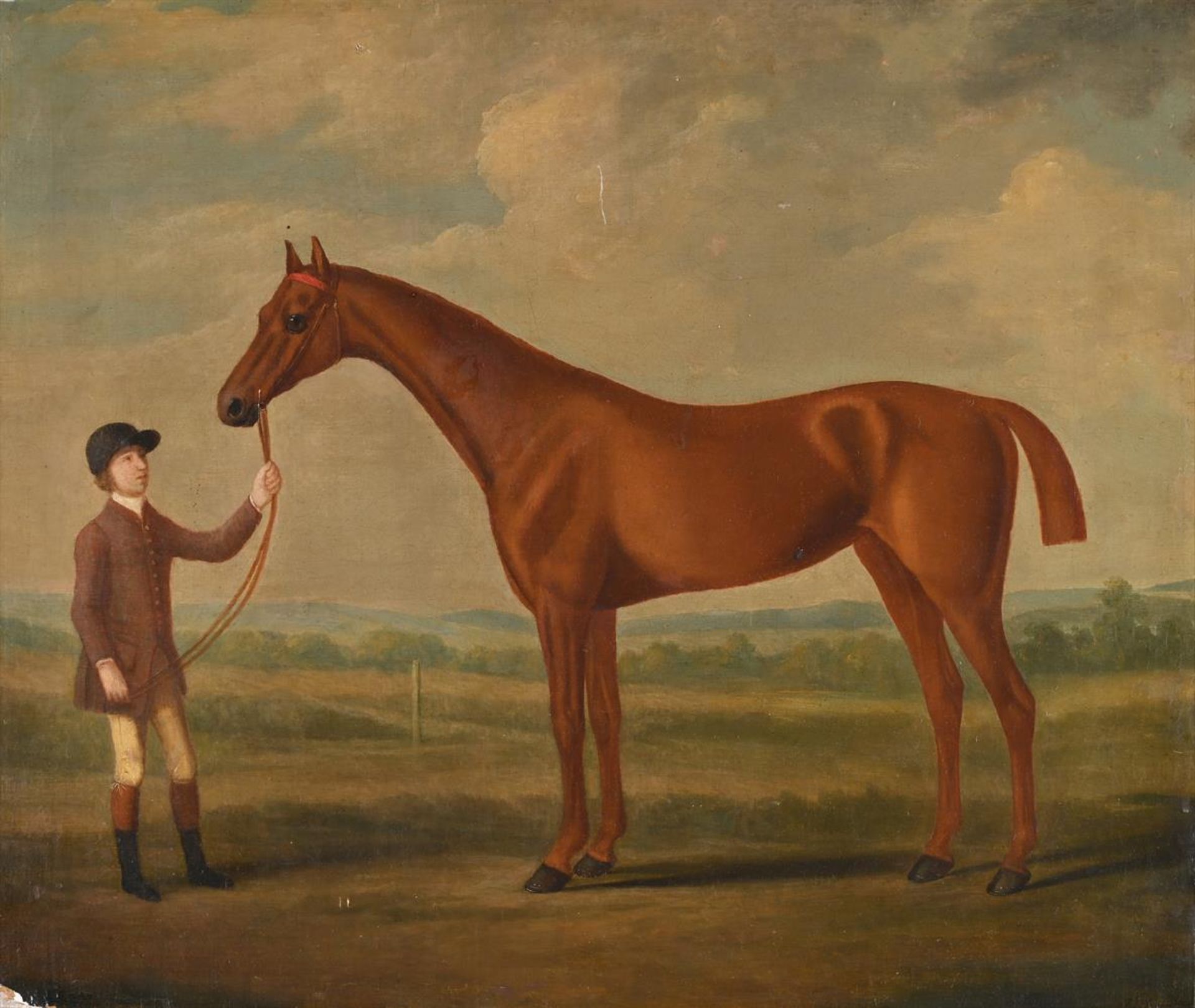 FRANCIS SARTORIUS (BRITISH 1734-1804), A CHESTNUT HORSE AND A GROOM