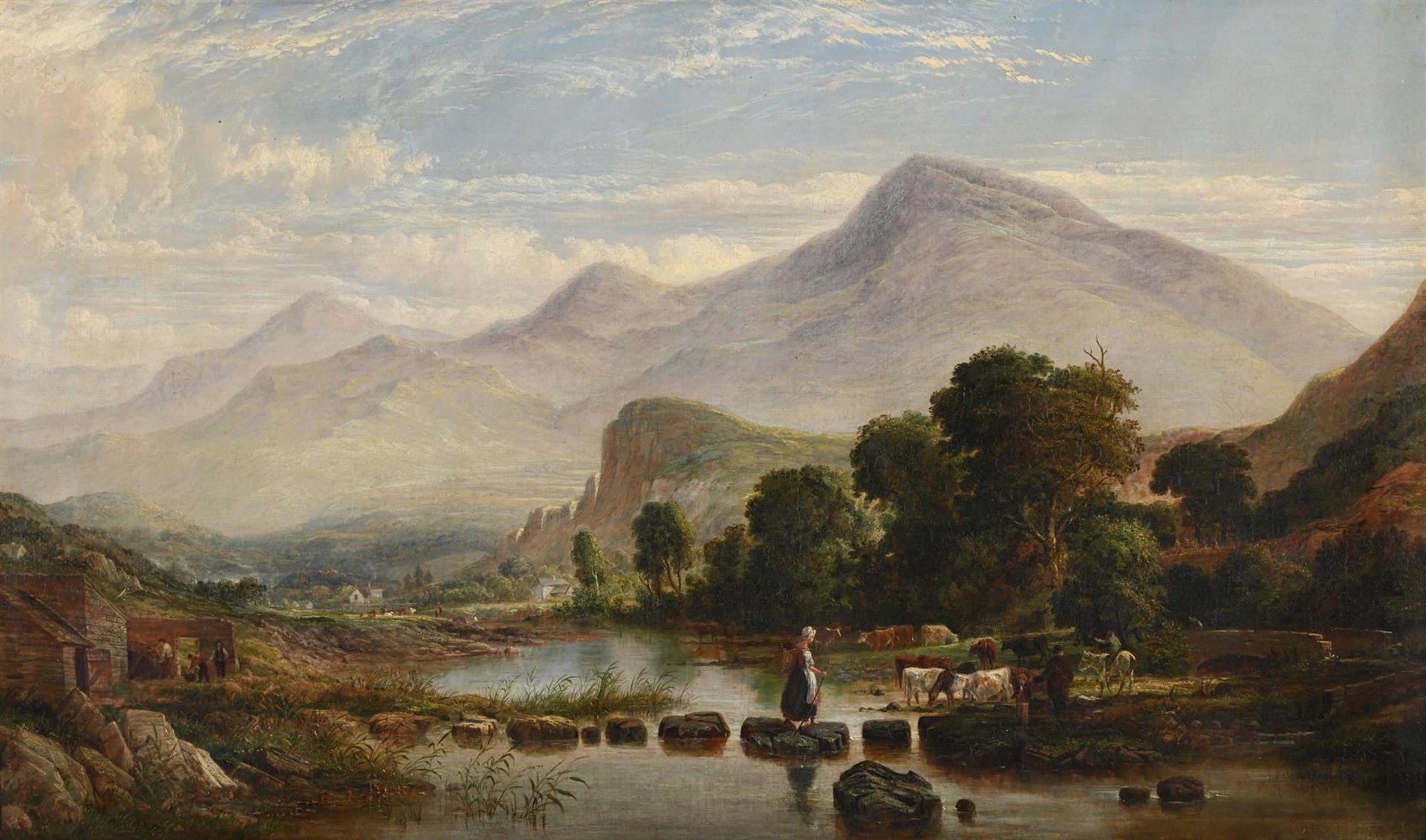 ATTRIBUTED TO ADAM BARLAND (BRITISH FL. 1843-1885), AN EXTENSIVE LANDSCAPE IN NORTH WALES