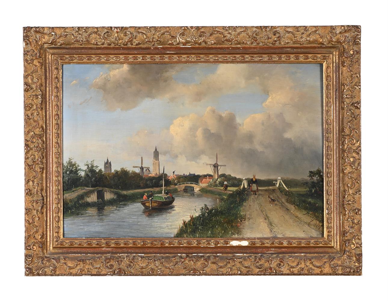 JOHAN-BARTHOLD JONGKIND (DUTCH 1819-1891), VIEW OF DELFT: A CANAL WITH BARGES - Bild 2 aus 3