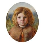 JOHN DAWSON WATSON (BRITISH 1832-1892), PORTRAIT OF A CHILD WEARING A BROWN CAPE