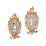 A PAIR OF VENETIAN GILTWOOD GIRANDOLES 19TH CENTURY