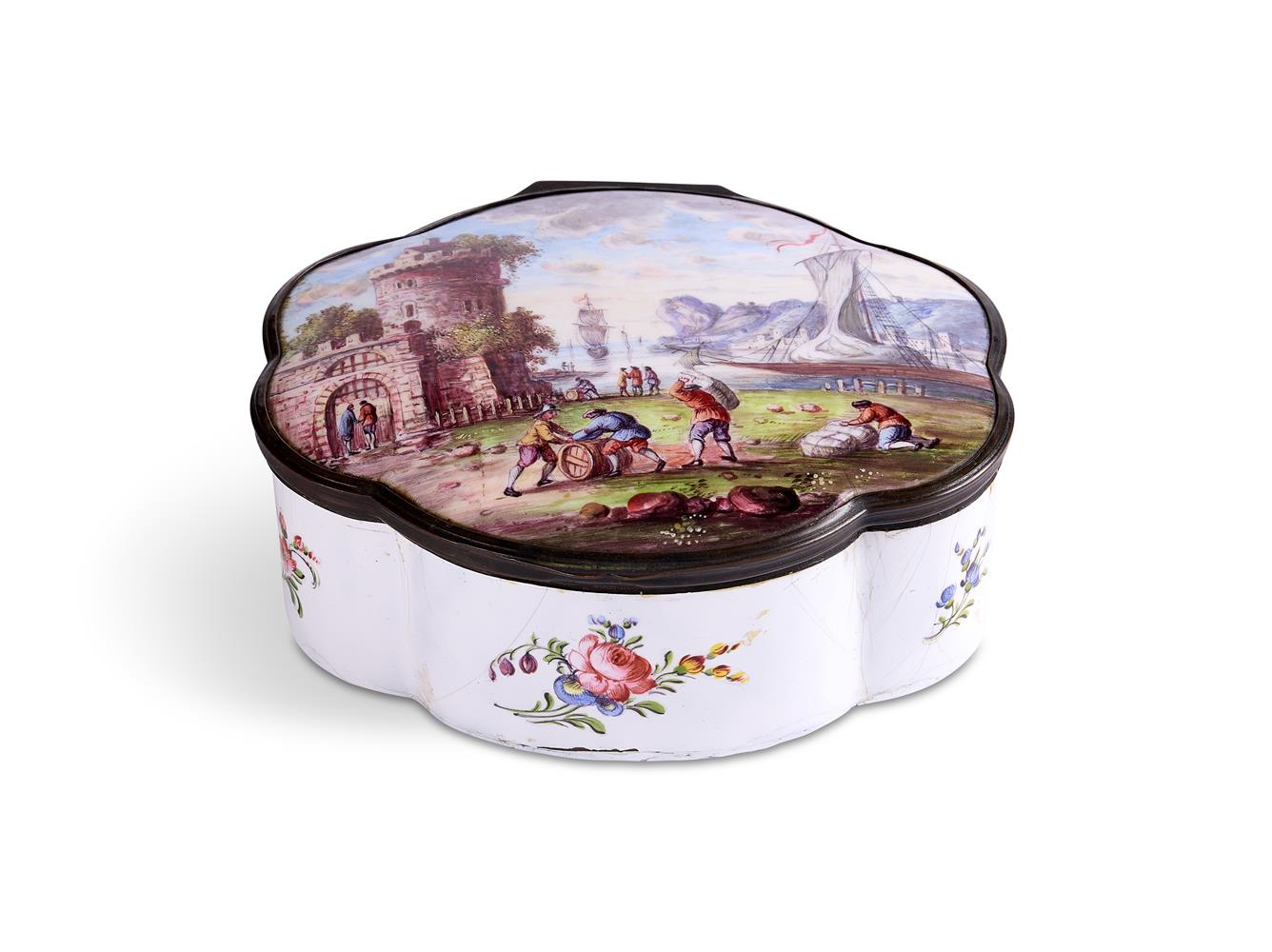 AN ENAMEL SNUFF BOX GERMAN LATE 18TH CENTURY