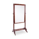 A REGENCY MAHOGANY CHEVAL MIRROR EARLY 19TH CENTURY