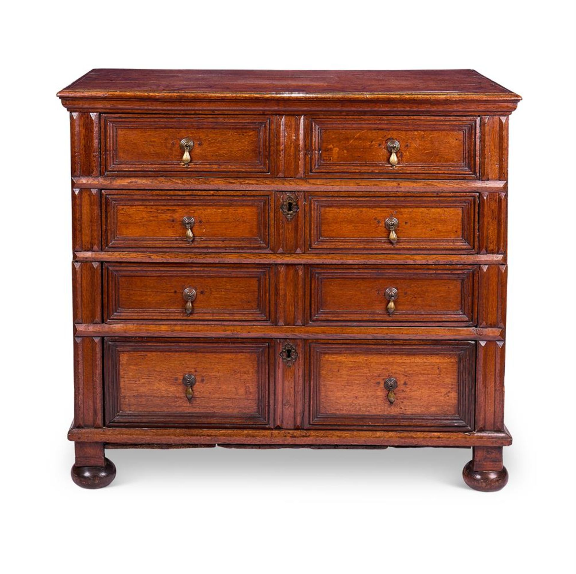 A CHARLES II OAK CHEST MID-17TH CENTURY