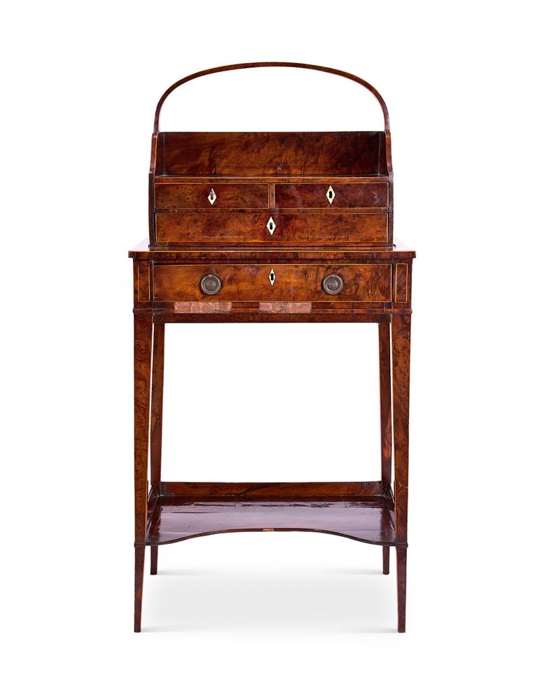 Y A GEORGE III YEWWOOD CHEVERET TABLE LATE 18TH CENTURY