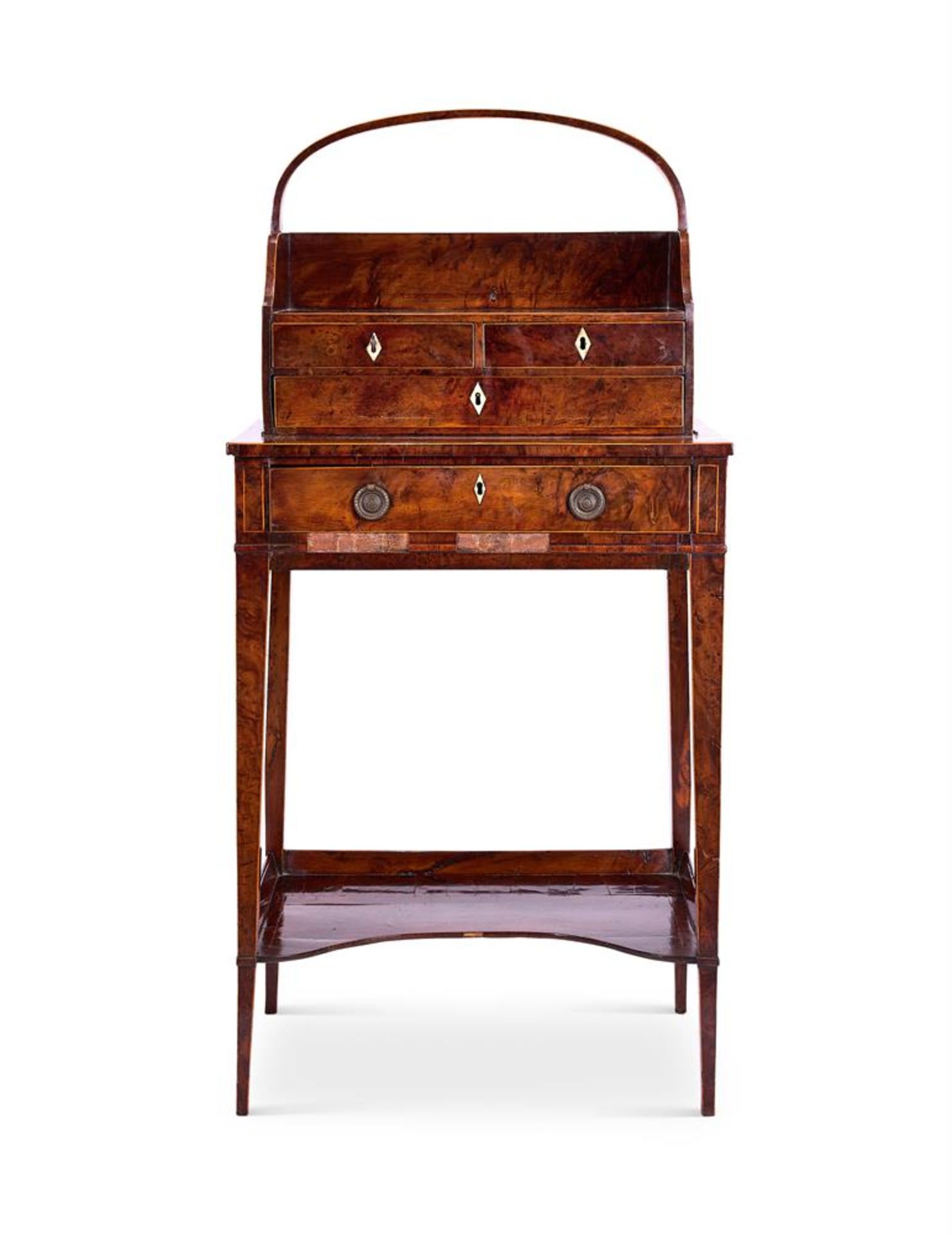 Y A GEORGE III YEWWOOD CHEVERET TABLE LATE 18TH CENTURY