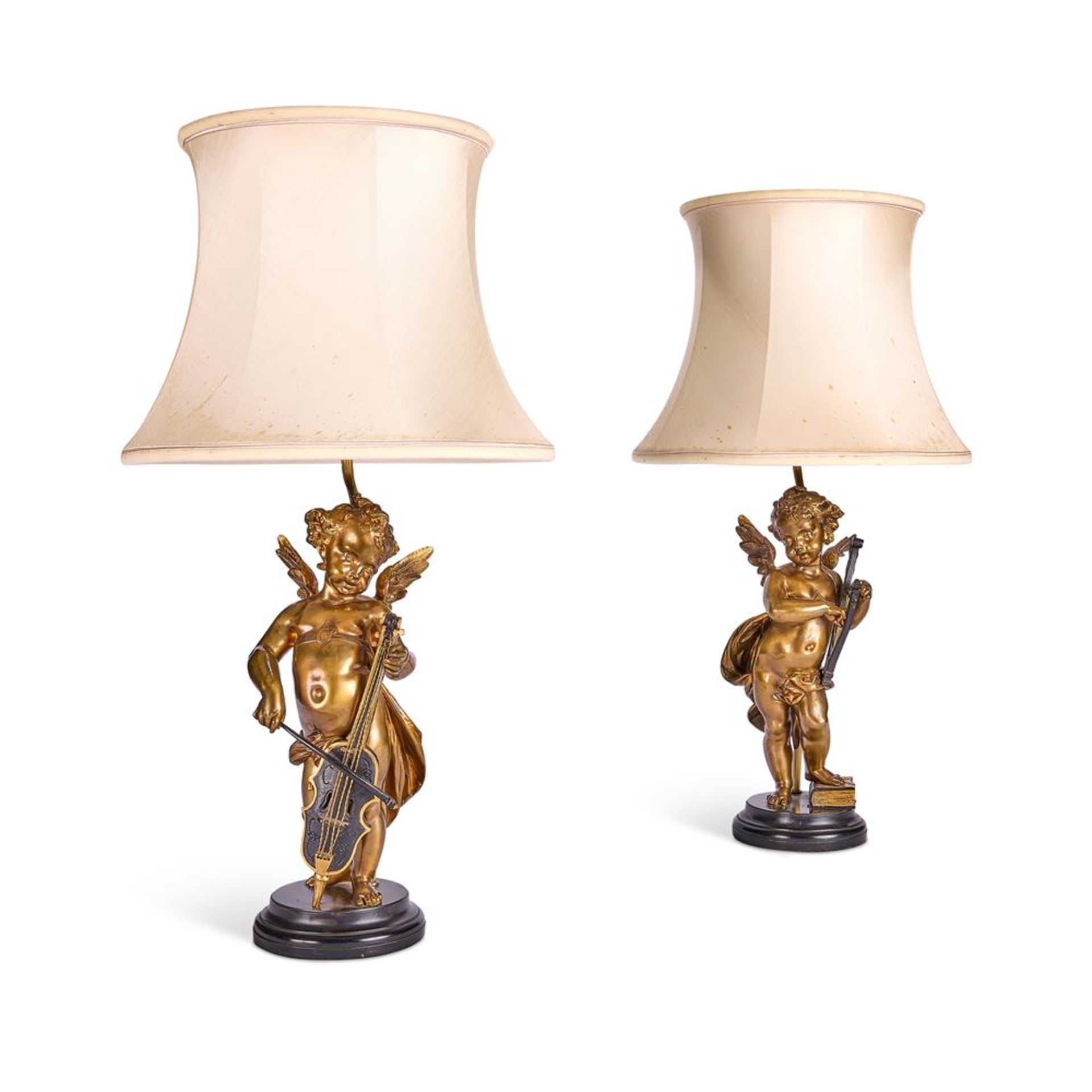 A PAIR OF BRASS FIGURAL LAMPS EARLY 20TH CENTURY