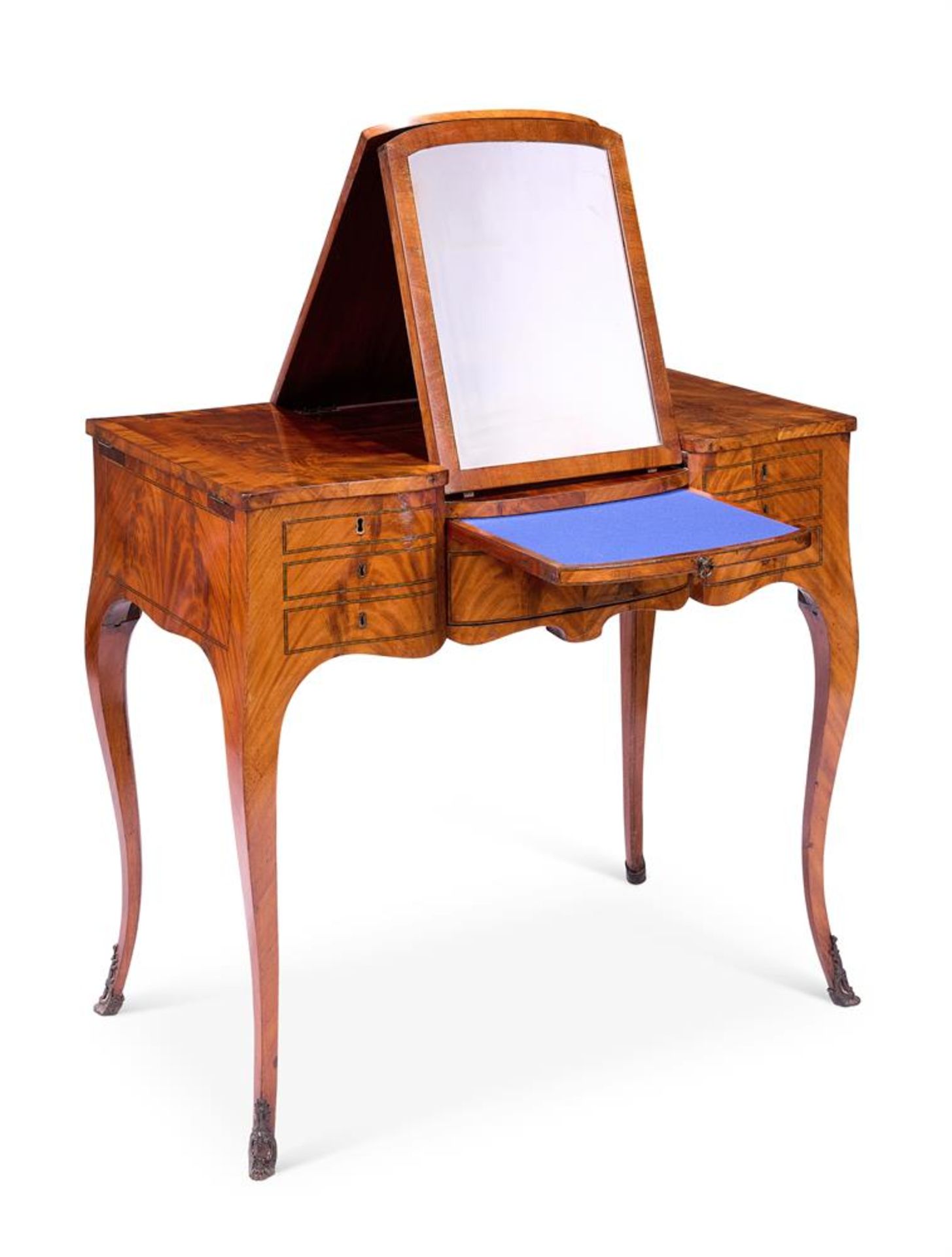 A VICTORIAN MAHOGANY BRASS-MOUNTED DRESSING-TABLE OR POUDREUSE CIRCA 1870 OF LOUIS XV STYLE - Bild 2 aus 2