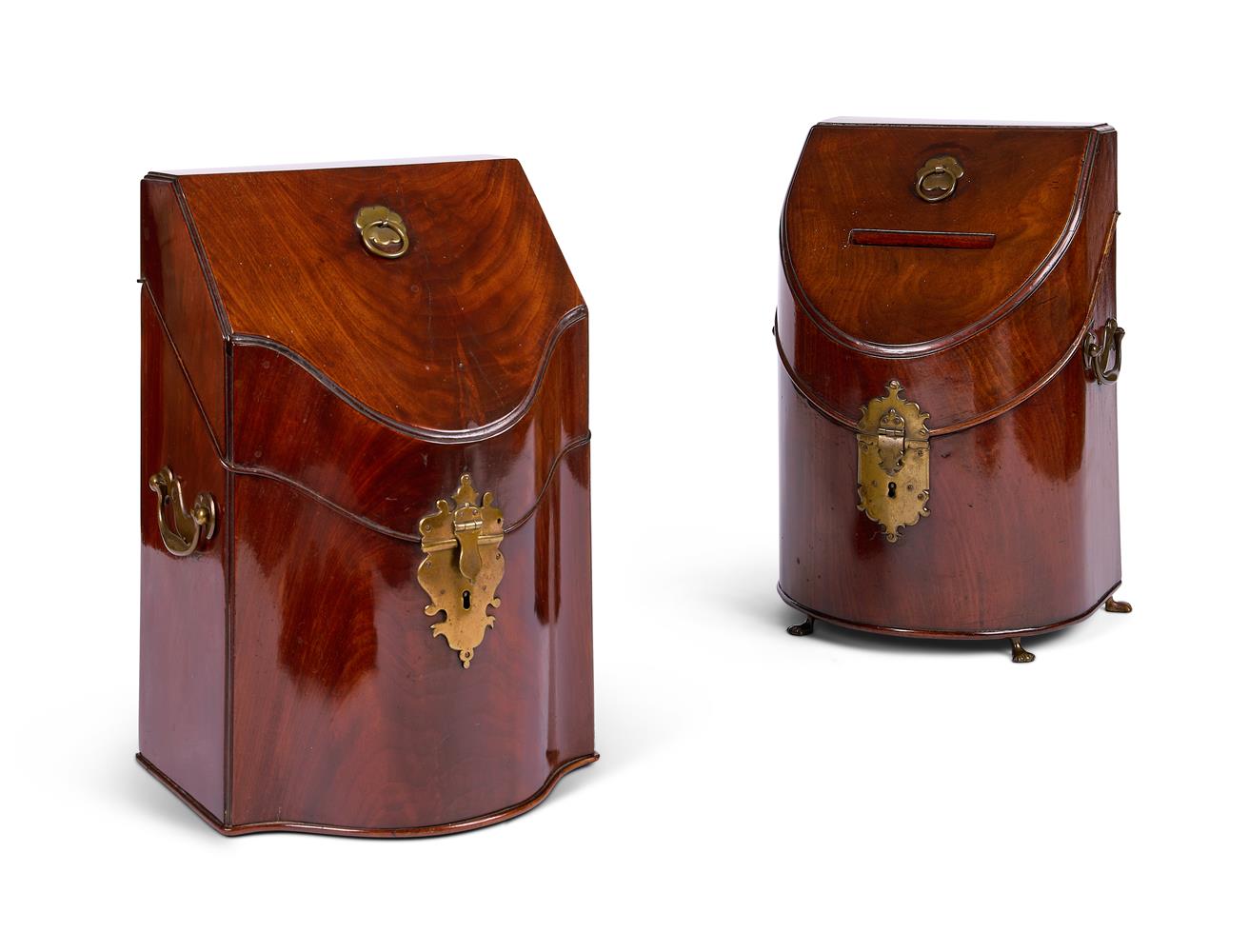 A GEORGE III MAHOGANY KNIFE BOX CIRCA 1800