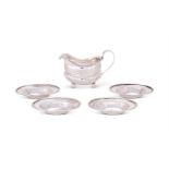 A SET OF FOUR GEORGE III SILVER OVAL DISHESMAKER'S MARK RH OVER DH