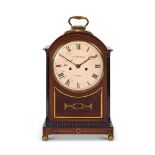 A REGENCY BRASS AND EBONY-MOUNTED MAHOGANY BRACKET CLOCK THE DIAL SIGNED FOR JAMES WILSHIRE