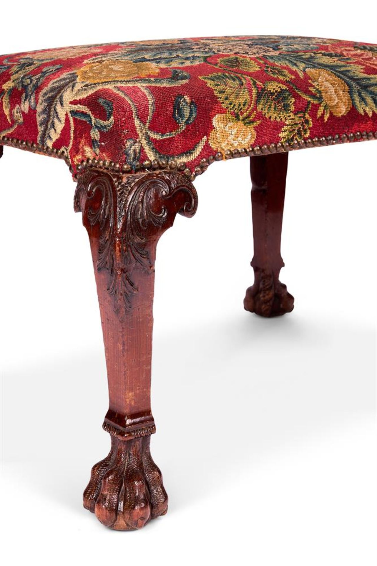 A GEORGE II MAHOGANY STOOL - Image 4 of 5