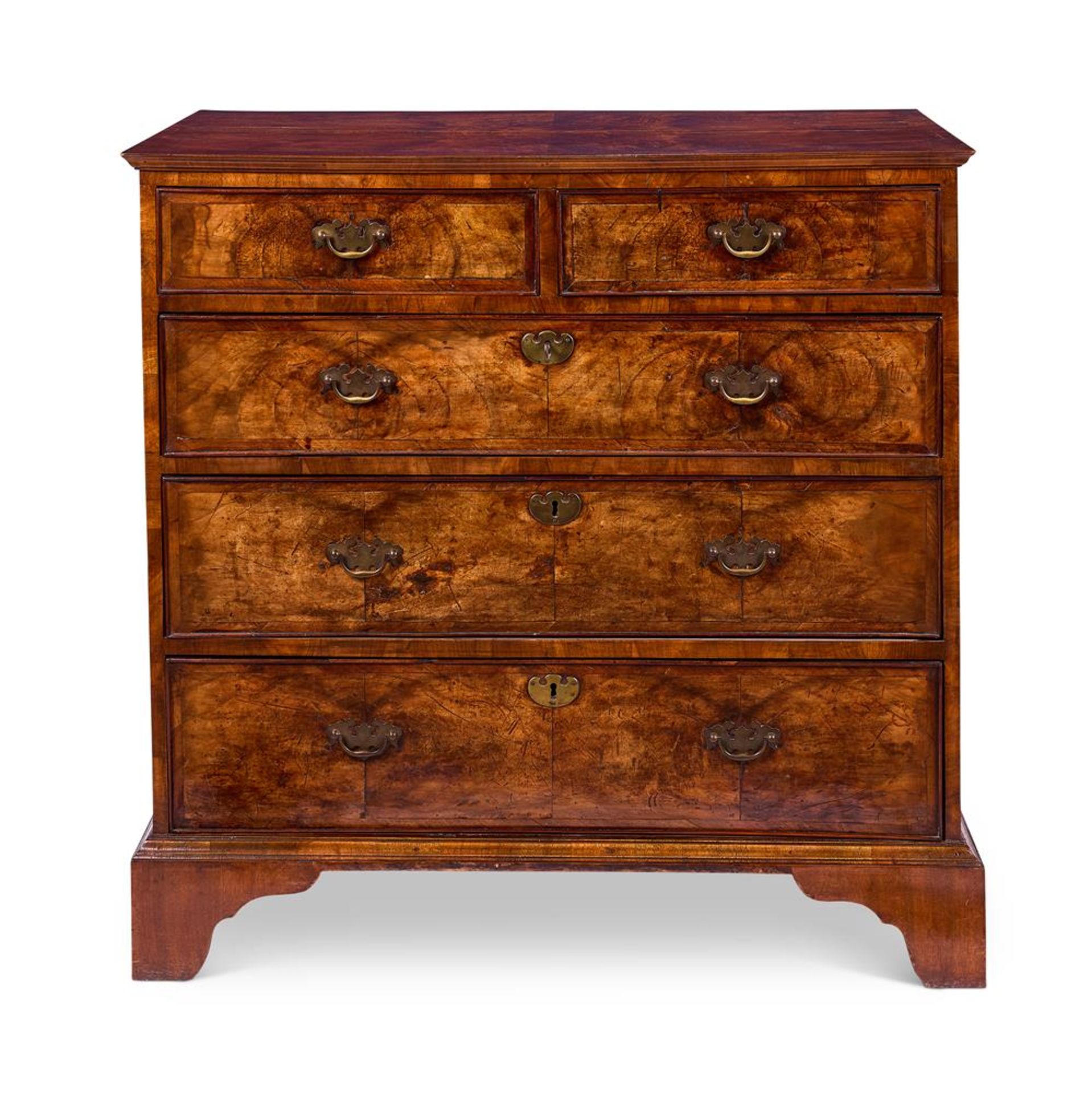 A GEORGE II WALNUT CHEST SECOND QUARTER 18TH CENTURY AND LATER